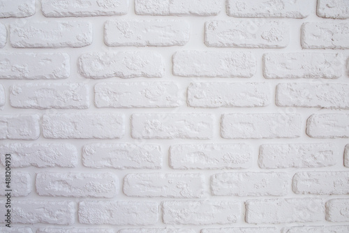 White brick wall, abstract background. Texture white stone.