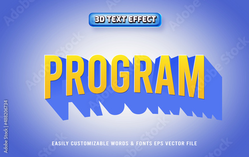 Program 3d style editable text effect template