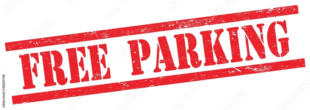 FREE PARKING text on red grungy rectangle stamp. FREE PARKING text on red grungy rectangle stamp.