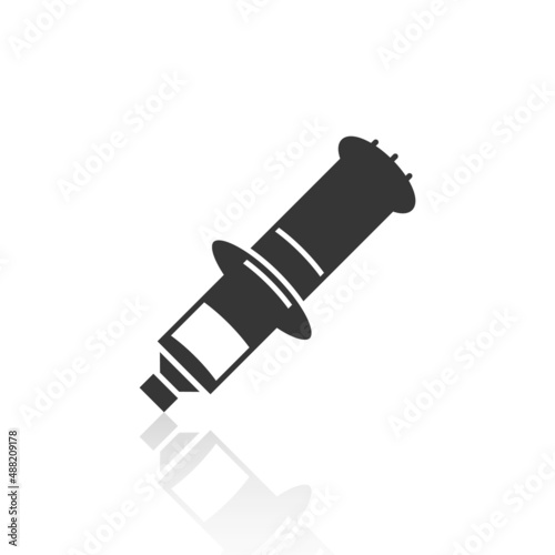 solid icons for Syringe and shadow,vector illustrations