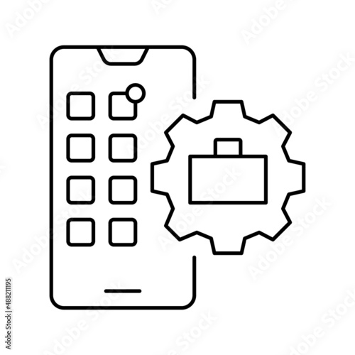 crowdsourcing business line icon vector illustration