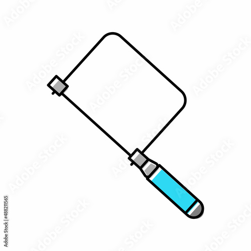 coping saw carpenter tool color icon vector illustration