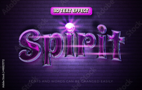 Spirit glossy magical 3d editable text effect style