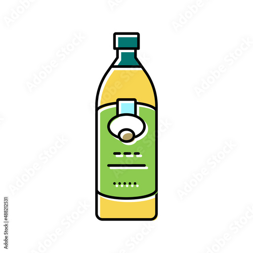 oil olive bottle color icon vector illustration