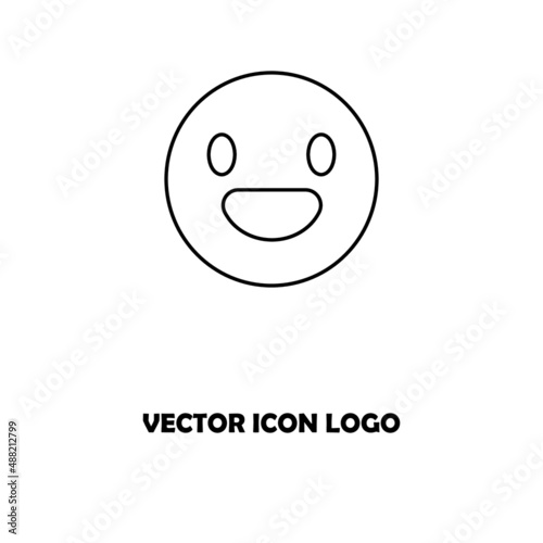 Monochrome Smile Icon on White Background. Vector
