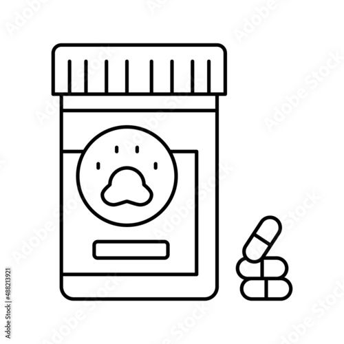 sedative medications for pets line icon vector illustration