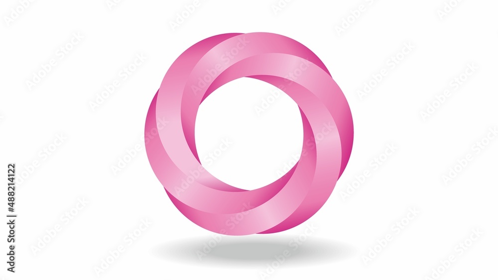Symbol in pink, vortex, braid, swirl. Isolated on white. Vector illustration. Symbol in pink, vortex, braid, swirl. Isolated on white. Vector illustration.