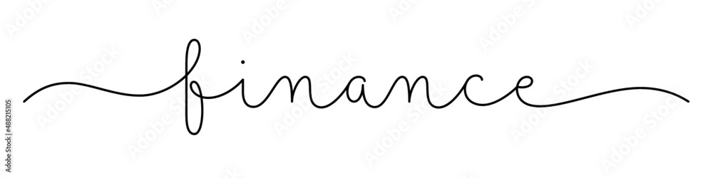 FINANCE black vector monoline calligraphy banner with swashes FINANCE black vector monoline calligraphy banner with swashes