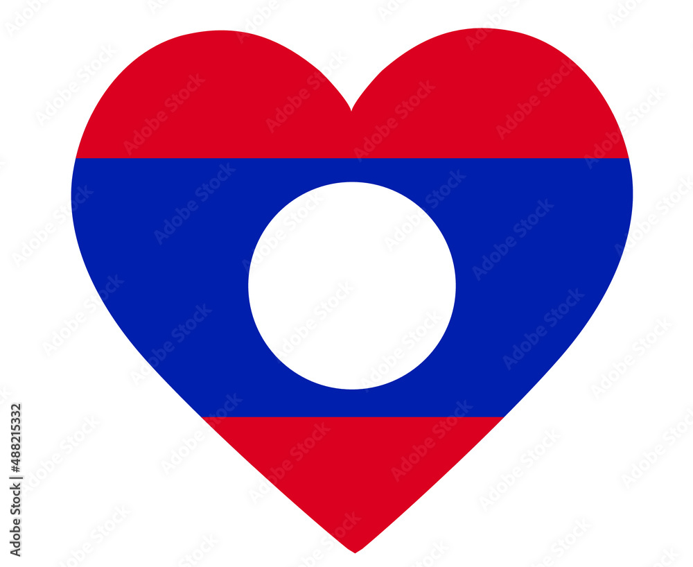 Laos Flag National Asia Emblem Heart Icon Vector Illustration Abstract Design Element Laos Flag National Asia Emblem Heart Icon Vector Illustration Abstract Design Element