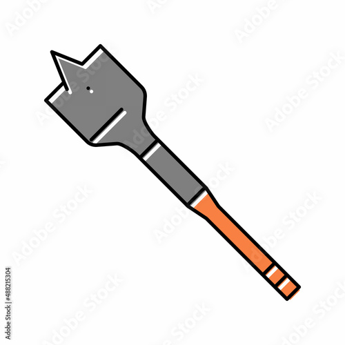 spade bit for drilling color icon vector illustration