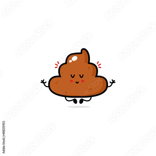 Cute funny smile happy and sad poop set collection. Vector hand drawn cartoon character illustration icon. Isolated on white background. Funny cartoon poop, shit mascot character bundle concept