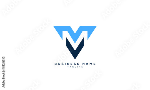 Free Download VM, MV, M, Abstract initial monogram letter alphabet logo design - GFXLoad