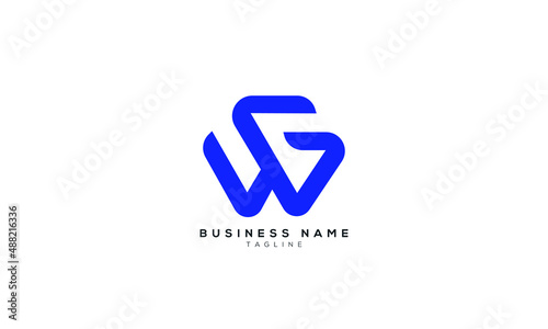 Free Download WG, GW, WB, BW, W, Abstract initial monogram letter alphabet logo design - GFXLoad