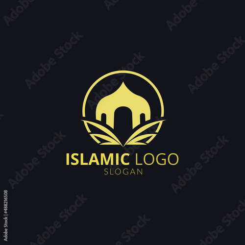 Mosque logo illustration design, education vector template