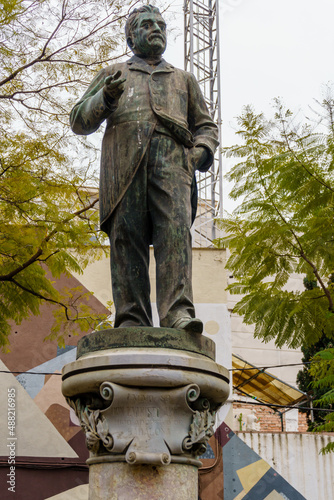 Statue of Evarist Arnús i de Ferrer, one of the most prominent figures of the high bourgeoisie of Barcelona in the nineteenth century. Badalona, Spain photo