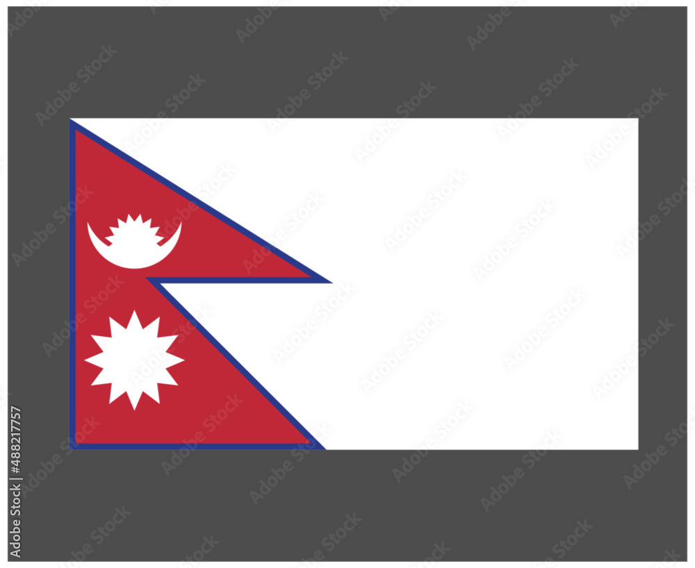 Obraz premium Nepal Flag National Asia Emblem Symbol Icon Vector Illustration Abstract Design Element