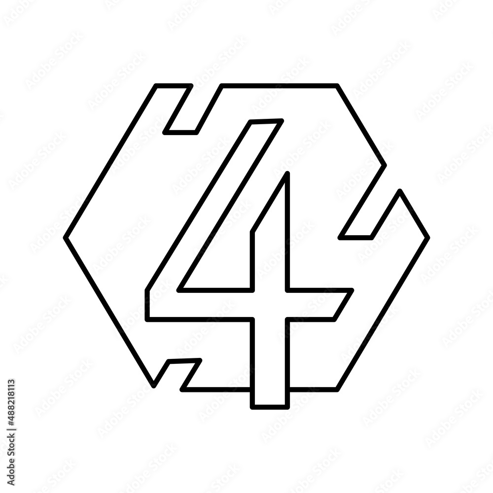 fourth number line icon vector illustration fourth number line icon vector illustration
