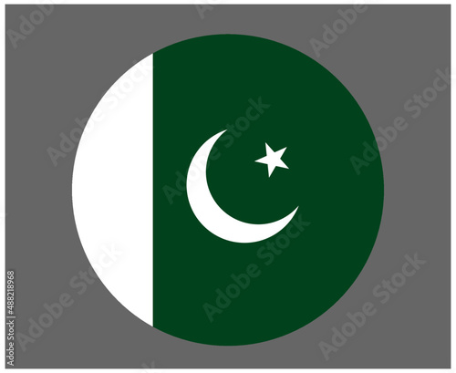 Pakistan Flag National Asia Emblem Icon Vector Illustration Abstract Design Element
