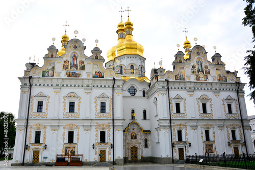 Dormition Cathedral in Monastery Complex Pechersk Lavra; Caves Orthodox Monastery with golden cupolas; one of the earliest monasteries of Kievan Rus photo