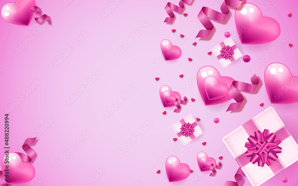 Lovely valentine's day background with hearts