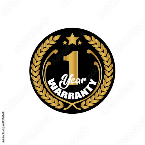 1 Year Warranty Logo Icon Vector Template Design Illustration