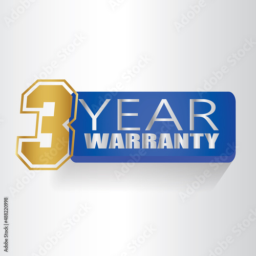 3 Year Warranty Logo Icon Vector Template Design Illustration