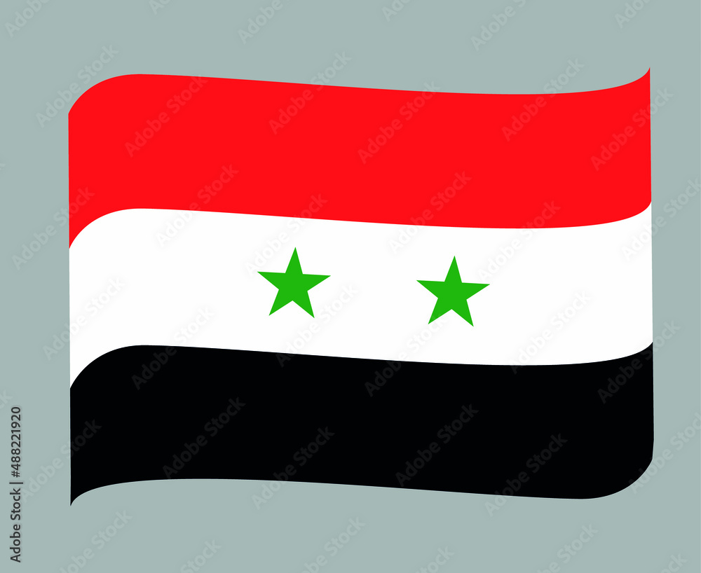Syria Flag National Asia Emblem Ribbon Icon Vector Illustration Abstract Design Element Syria Flag National Asia Emblem Ribbon Icon Vector Illustration Abstract Design Element