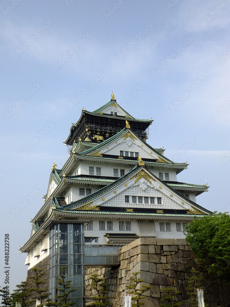 Sunny view of the famous Osaka Castle Sunny view of the famous Osaka Castle