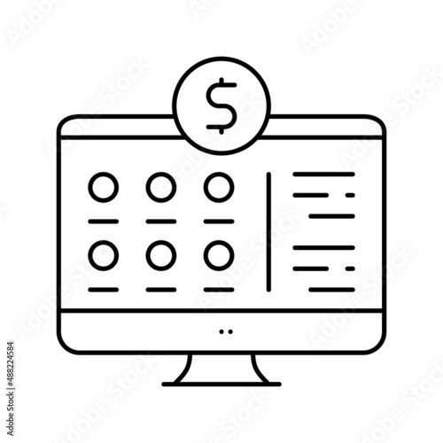 payment for internet services line icon vector illustration