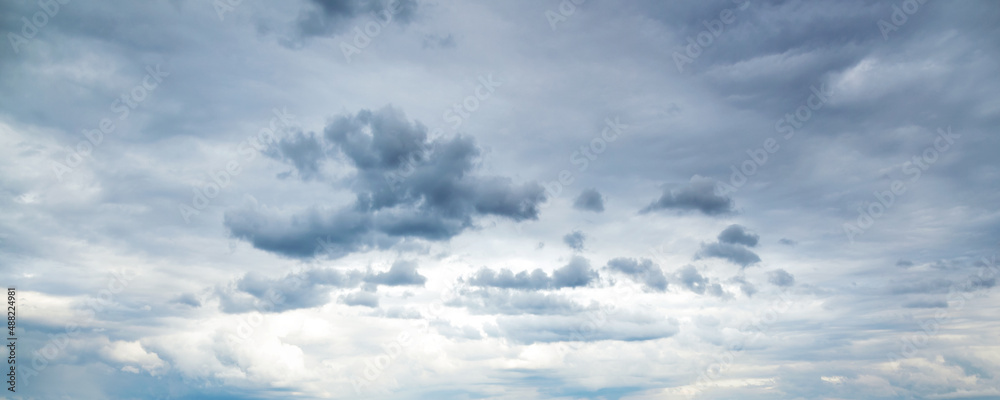Overcast blue sky on a daytime, natural sky background