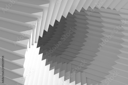 Abstract parametric geometry background with round hole 3d