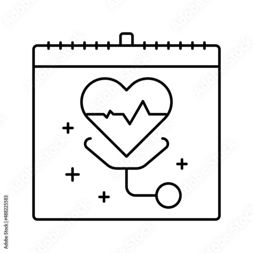 world health day line icon vector illustration