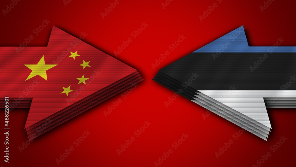 Estonia vs China Arrow Flags – 3D Illustration Estonia vs China Arrow Flags – 3D Illustration