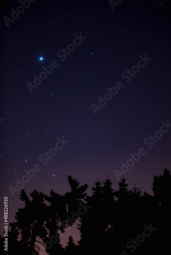 Sirius  brightest star in the night sky after Sun  photographed with star-tracker and long exposure.