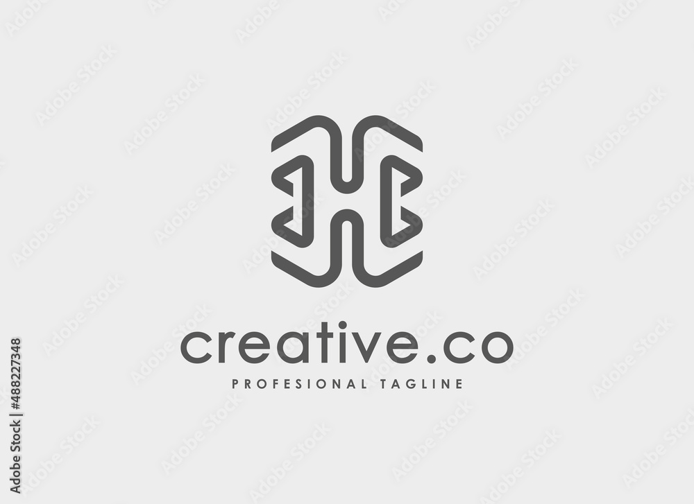 Initial Letter H Logo. Geometric Line Shapes Origami Style isolated on White Background. Usable for Business Logo and Branding. Flat Vector Logo Design Template Elements Initial Letter H Logo. Geometric Line Shapes Origami Style isolated on White Background. Usable for Business Logo and Branding. Flat Vector Logo Design Template Elements