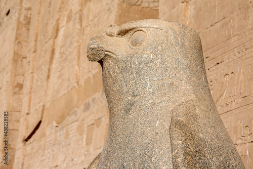 Horusstatue, Edfu Tempel, Horus Tempel, Edfu, Ägypten photo