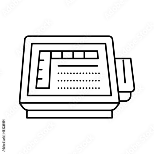 self service pos terminal line icon vector illustration