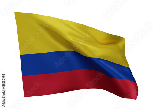 3d flag of Colombia isolated against white background. 3d rendering. Free Download 3d flag of Colombia isolated against white background. 3d rendering. - GFXLoad