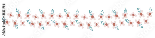 Purple pink yellow turquoise flower wreath, floral border vector