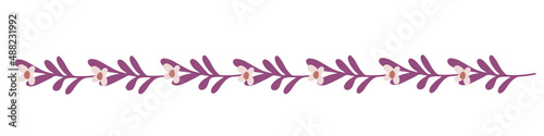 Purple pink yellow turquoise flower wreath, floral border vector