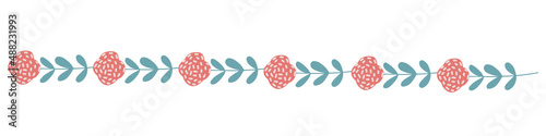 Purple pink yellow turquoise flower wreath, floral border vector