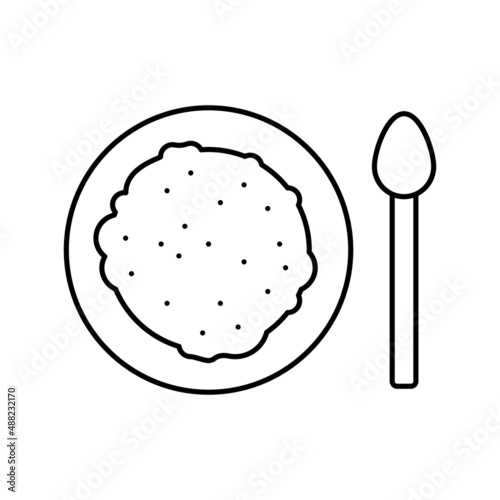 eating probiotics line icon vector illustration