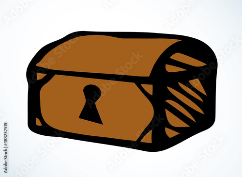 Treasure chest. Vector drawing icon