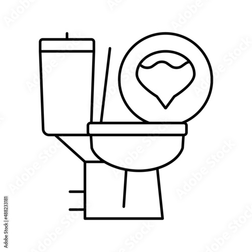 urine diabetes symptom line icon vector illustration