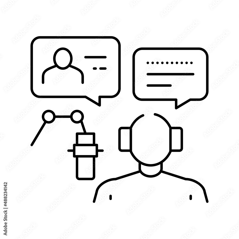 invited guest radio line icon vector illustration invited guest radio line icon vector illustration