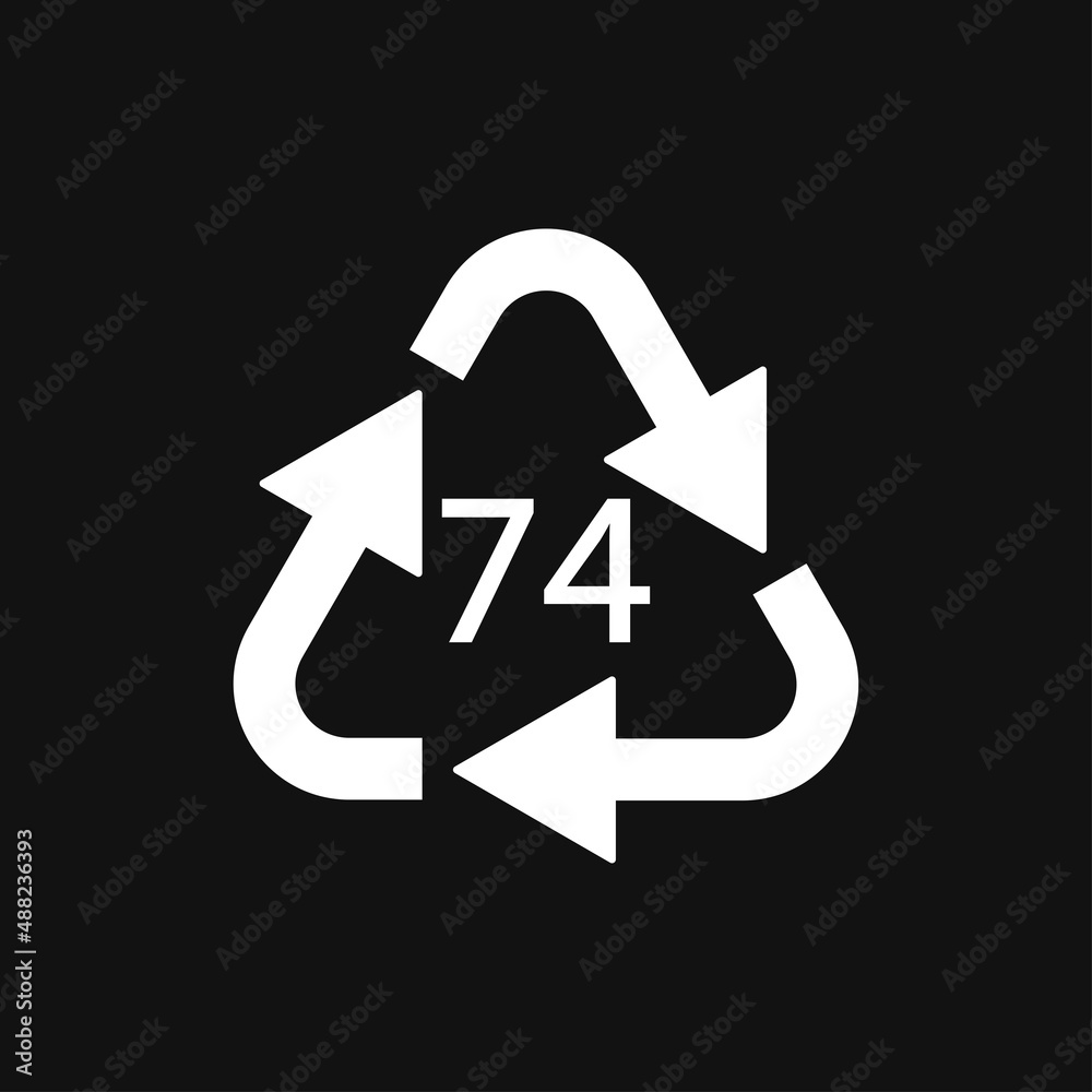 Bottle glass light brown. Glass recycling code 74 GL. Vector illustration Bottle glass light brown. Glass recycling code 74 GL. Vector illustration