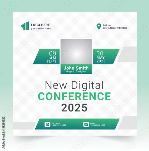 Digital Conference Social media post banner template