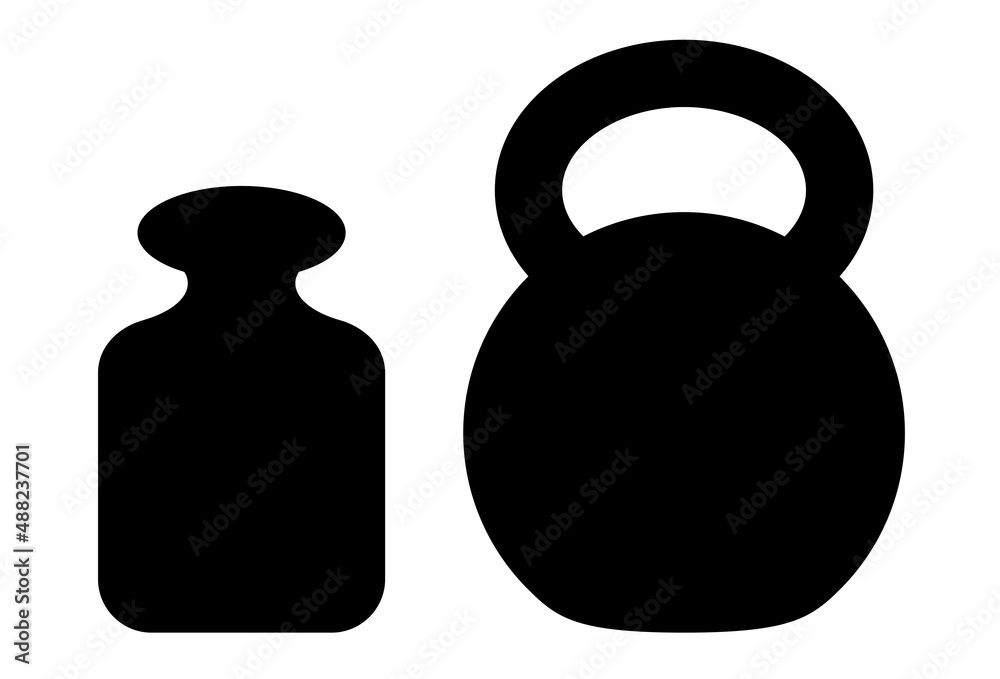 Fototapeta premium Old iron weight vector icon
