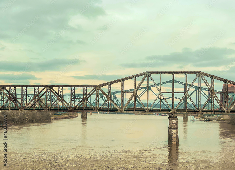 Obraz premium railway bridge over the river