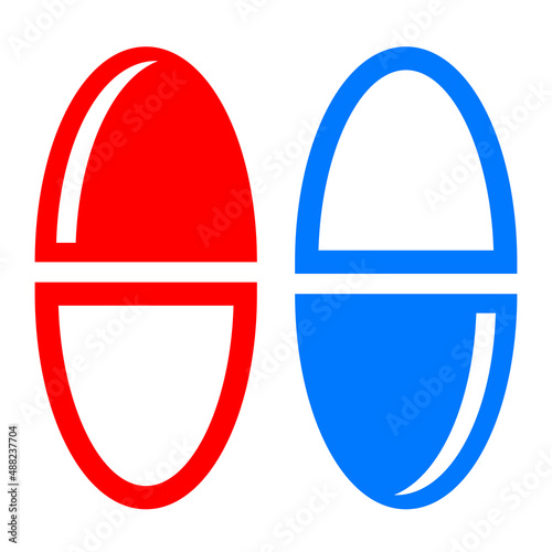 Red or blue pill, vector illustration
